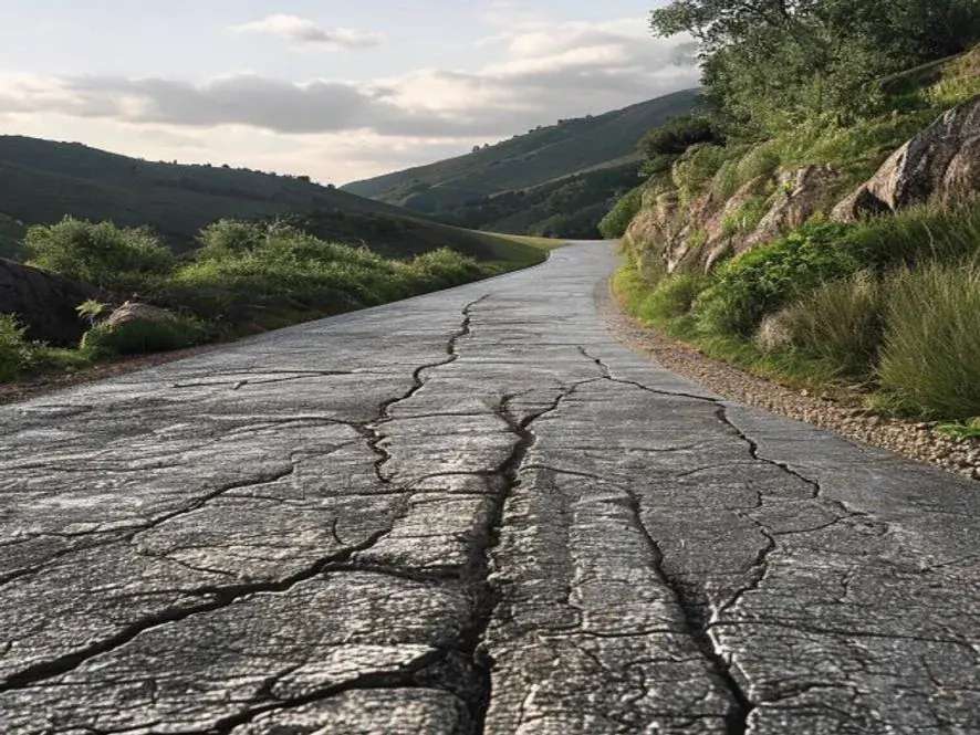 asphalt driveway on hill cracking fix